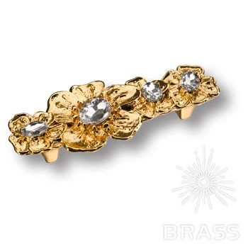Brass Ручка скоба "Monfleur" эксклюзивная коллекция 03.96.MO19 глянцевое золото 24K 96 мм фото 1