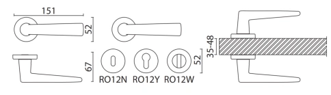 Brass Ручка дверная HA231RO12 BBN ARIEL черный матовый никель фото 2