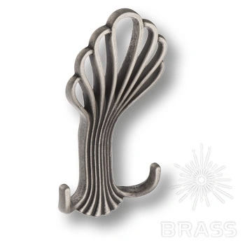 Brass Крючок мебельный трёхрожковый 747MP14 старое серебро фото 1