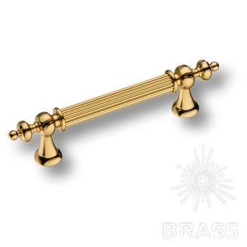 Brass Ручка скоба 1670-60-96-053 (69) глянцевое золото ребристая 96 мм фото 1