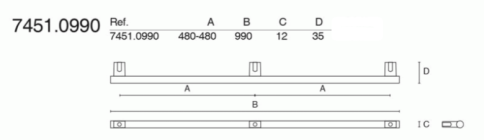 Brass Ручка рейлинг модерн 7451.0990.017 шелковый никель 480-480 мм фото 2