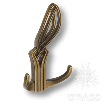 Brass Крючок мебельный трёхрожковый 748MP10 старая бронза фото 1
