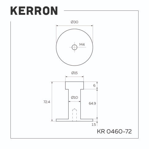Крючок мебельный однорожковый KR 0460-72 ST сталь 72 мм фото 2