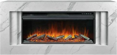 Каминокомплект Line 42 SFT White Marble (Разборный) - Белый мрамор с очагом Vision 42 LOG LED фото 1