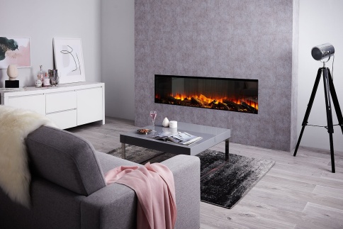 Трехсторонний электрокамин с обогревом BRITISH FIRES New Forest 2400 with Signature logs - 2400 мм фото 29