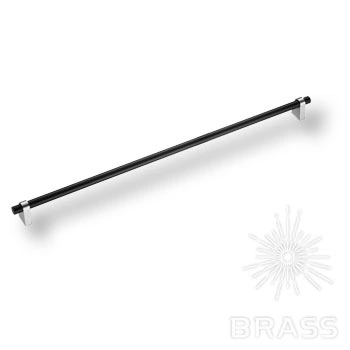 Brass Ручка рейлинг 8951 0480 CR-AL6 глянцевый хром/чёрный 480 мм фото 1