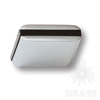 Brass Ручка кнопка 429025MP02PL16 глянцевый хром с черной вставкой 16 мм фото 1