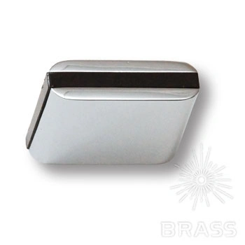 Brass Ручка кнопка 429025MP02PL16 глянцевый хром с черной вставкой 16 мм фото 1